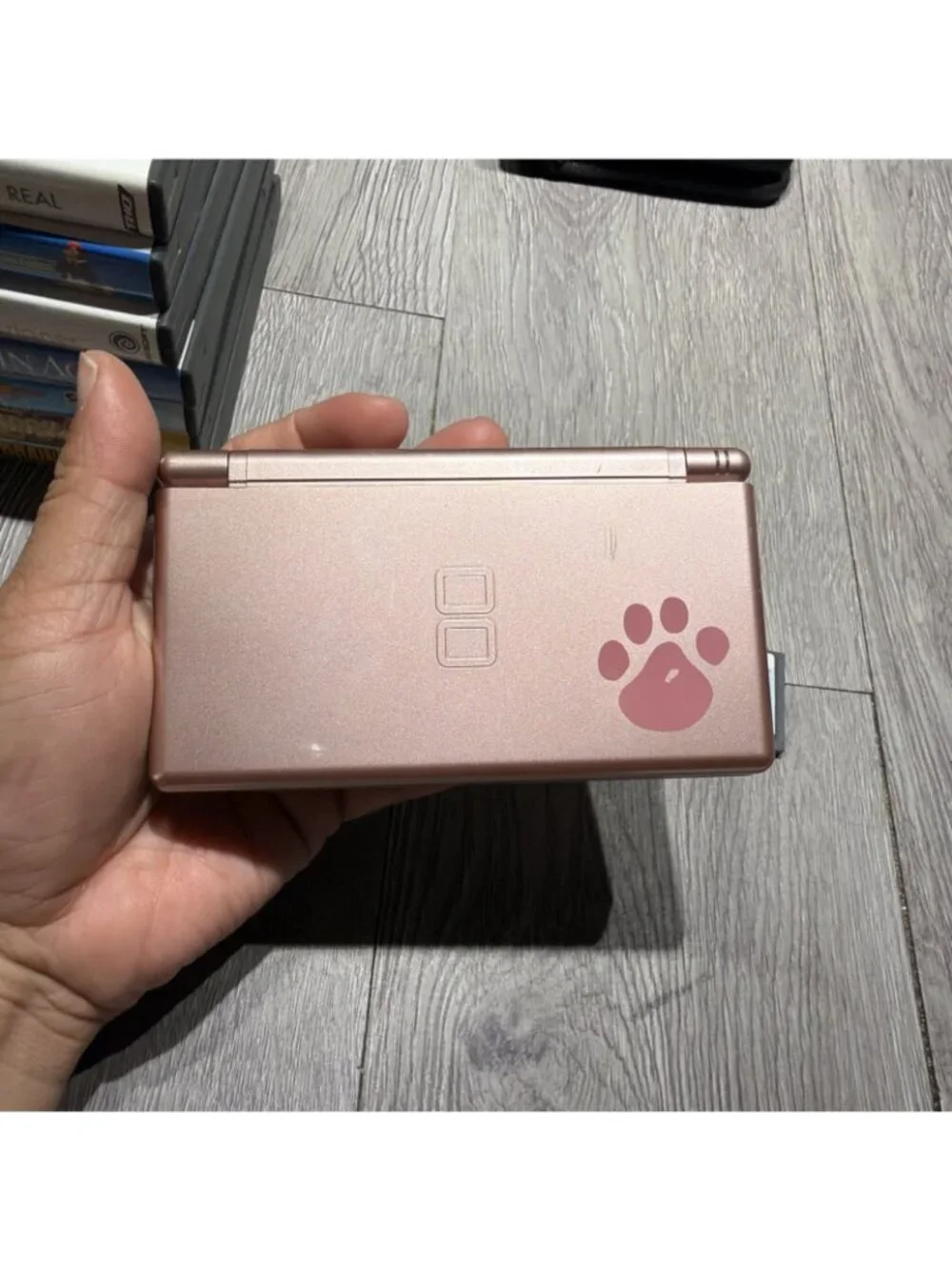Nintendo DS Lite Pink With 11 Games Super Mario Bros Etc Stylus pen No Charger
